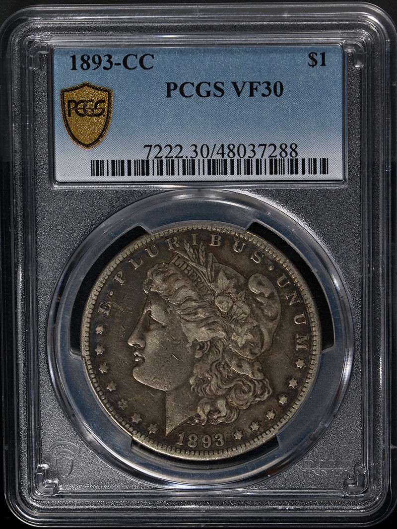 1893-CC Morgan Silver Dollar PCGS VF30 Key Date Great Eye Appeal