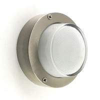 Wandleuchte AußEn Rund D: 14 Cm IP64 Nickel Matt Weiß G9 Messing Glas Lampe