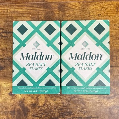 Maldon Sea Salt Flakes, 8.5oz Box 2 Packs, Natural Handcrafted, Kosher, England