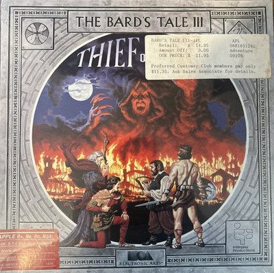 The Bard's Tale III - The Thief of Fate Apple II 1988 EA PC Game / New & sealed