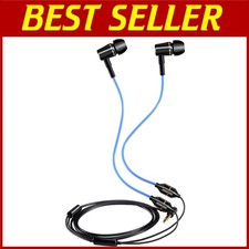 Air Tube Earbuds Headphones with Microphone - Blue 