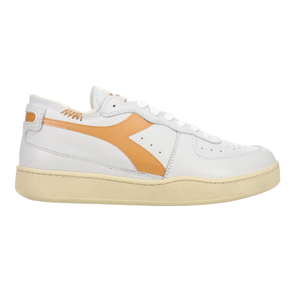 diadora Mi Basket Row Cut Performance Lace Up  Mens White Sneakers Casual Shoes