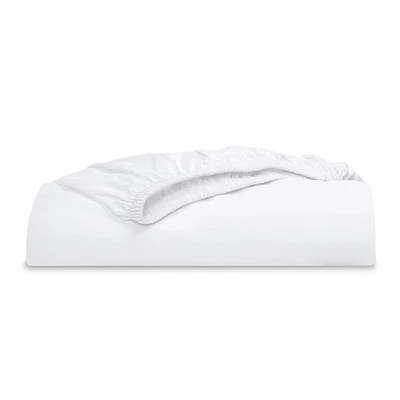 Mainstays 300 Thread Count Easy Care Percale Fitted Sheet, Arctic White, Full