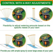 Oscillating Lawn Sprinkler Adjustable Spray Garden Yard Water Sprinkler Spike