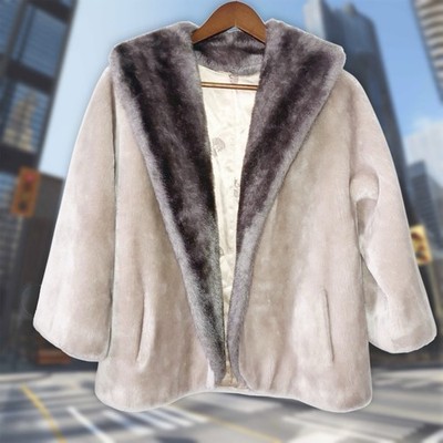 Vintage Borgana Borg Deluxe Women Old Hollywood Faux Fur Jacket Glam Chic OS
