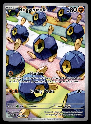 Roggenrola Holofoil 127/086 SV: White Flare NM