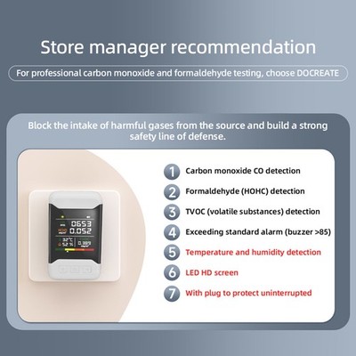 High Sensitivity 5 In 1 Air Quality Detector For Home Office ABS Material BAK