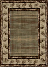 Lodge Cabin Rustic Pinecone Area Rug **FREE SHIPPING**