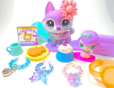 #ad Littlest Pet Shop Rare Purple Husky Wolf #2110 amp; accessories authentic $50.00