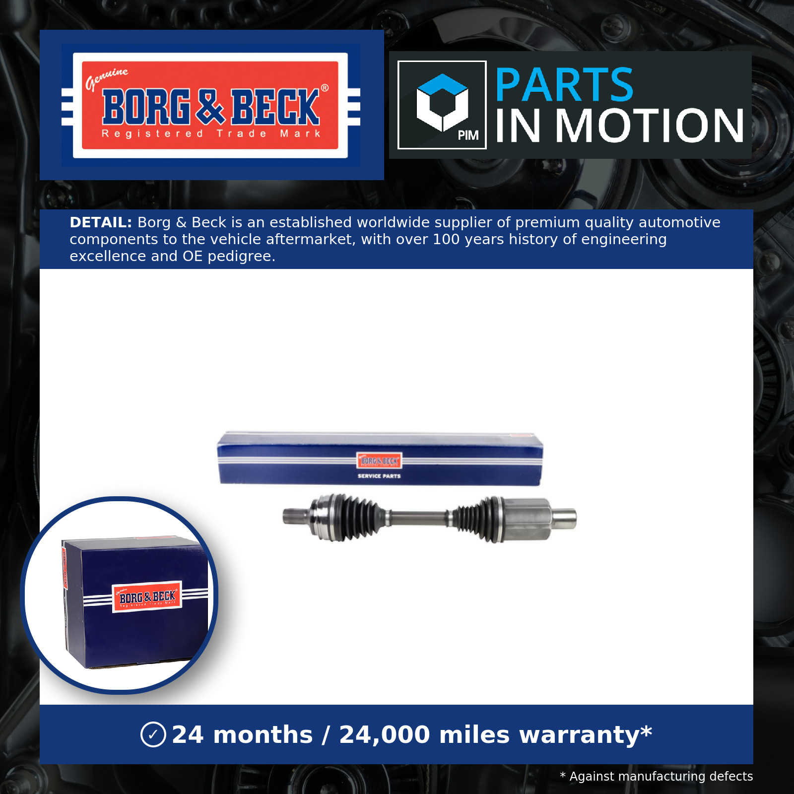 Drive Shaft Front Left BDS1289 Borg & Beck Driveshaft 2533307900 A2533307900 New
