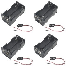 OZXNO 4 Pcs 4 x AA Battery Holder Plastic 6V Case Box 4 Slots, Black