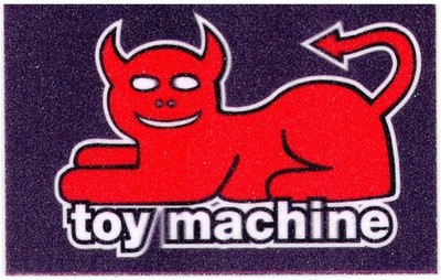 Toy Machine Skateboard Griptape Sticker Rot Weiß Grau 12,5x8cm Rechteckig