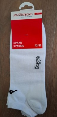 Kappa Sneaker Socken 3er Pack weiss Unisex Kurzsocken Füsslinge Gr. 43-46