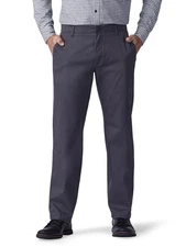 Lee Men's Extreme Motion Flat Front Regular Straight Pant Bottoms Charcoal New