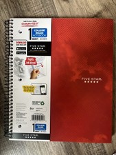 Five Star 1 Subject College Ruled Notebook Water Color Red 80 Sheets