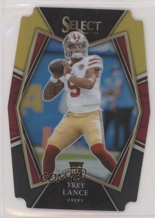 2021 Select Premier Level Black & Gold Prizm Die-Cut Trey Lance Rookie RC 11mg