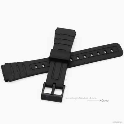 Ersatz Uhrenarmband F-91W, schwarz, Kunststoff, 18 mm.