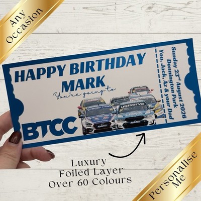 BTCC - Custom - Personalisiert - Souvenir Racing Mock Geschenk Ticket - Tourenwagen