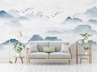 3D Misty Mountains K15810 Wallpaper Mural Self-adhesive Removable Sticker Kay