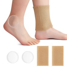 Sratte 4 Pcs Ankle Pads Gel Sleeve Padded Ice Skating Socks One Size