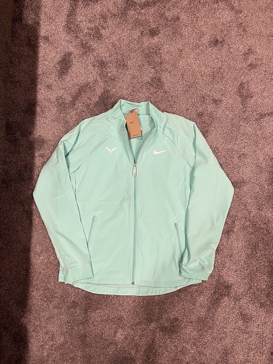 Nike Dri-FIT Rafa Nadal Tennis Jacket Aqua Green Mens Size Large