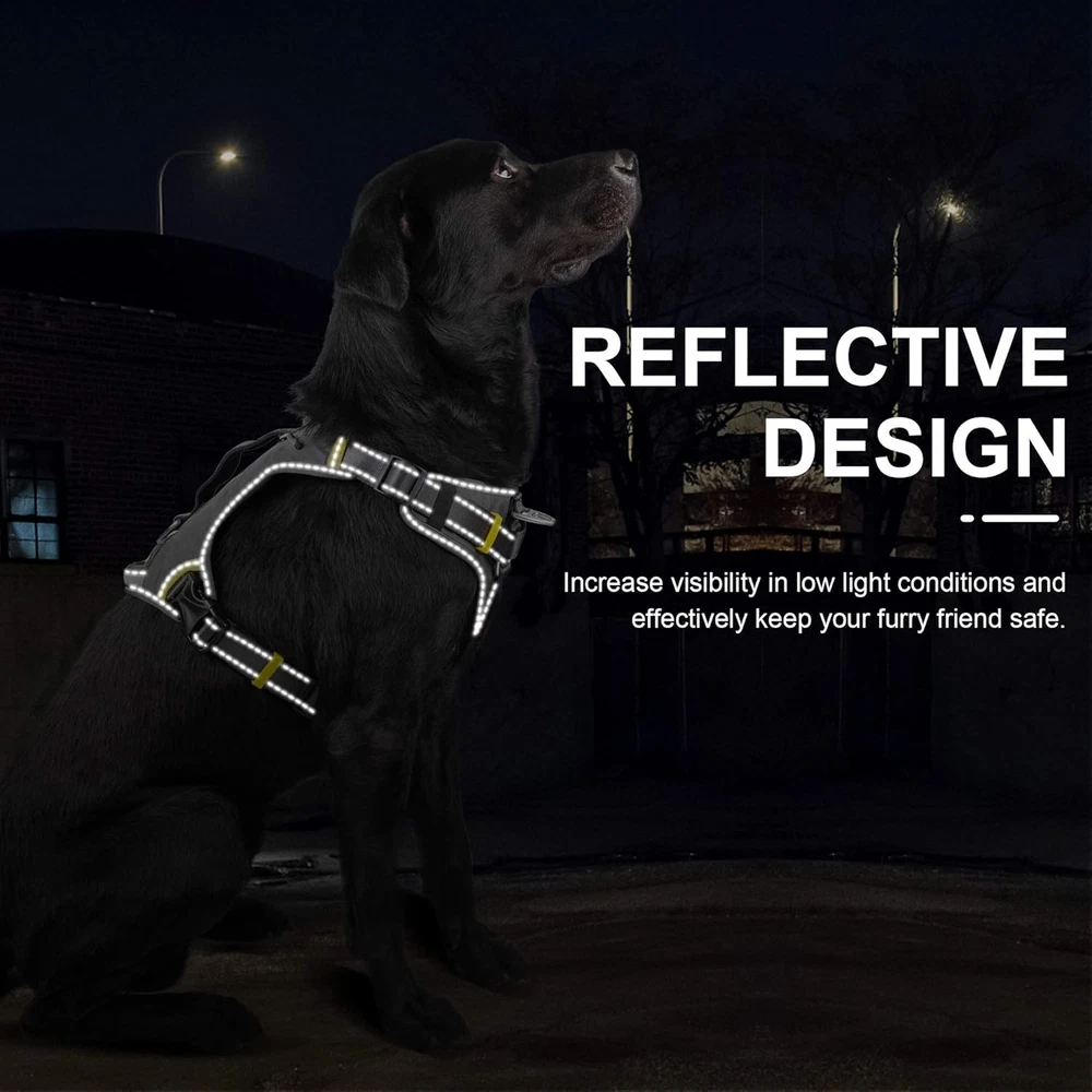Dog Harness, Multi-Functional No-Pull Pet Vest Harness with Saddle Bags Backpack