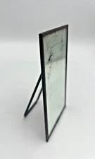 Antique Rustic French Shaving Mirror Metal Frame +  Stand 5" Tall