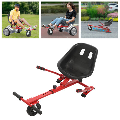 Red Hoverboard Kart Attachment Adjustable Seat For 6.5-10in Balancing Scooter