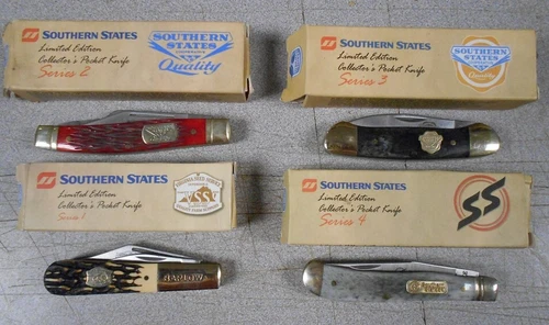 Set Of 4 Southern States Limited Collector's Pocket Knife's Schrade Barlow