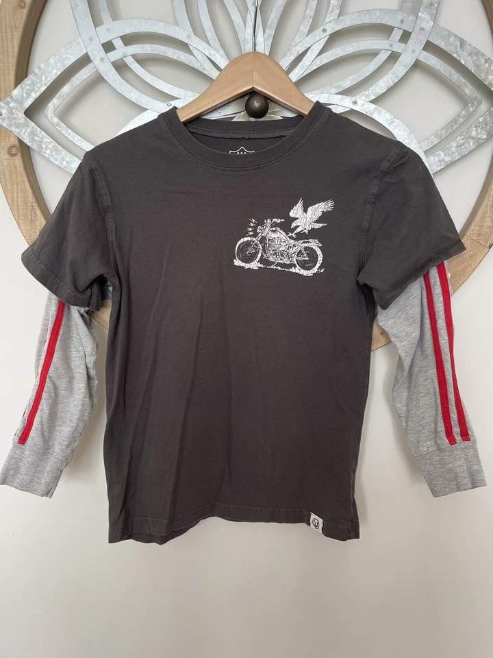 Camiseta Wes & Willy Niños Motocicleta Juvenil Marrón/Gris Gráfico S Foto 2 de 4
