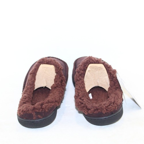 Zapatillas para hombre MukLuk talla mediana (10-11) marrón forradas de piel sintética plantilla 10,5" NUEVAS - Imagen 5 de 6