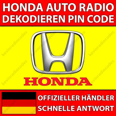 ✅HONDA RADIO DEKODIEREN PIN CODE ACCORD CIVIC CR-V CR-X HR-V JAZZ PRELUDE ZR-V✅ - Bild 1 von 4