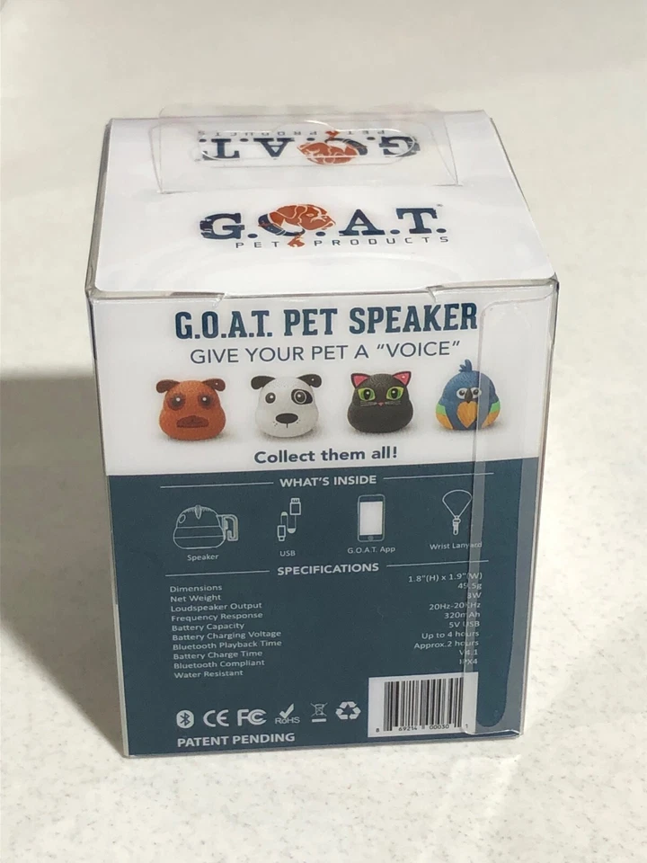 G.O.A.T GOAT Pet Speaker Bluetooth Connect Brown Pug Dog Shark Tank NEW in Box - Image 3 of 3