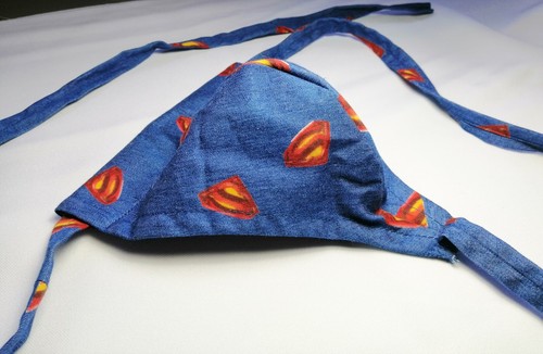 Ropa Interior Japonesa para Hombres Onaga Kuroneko Fundoshi Denim Azul Estampado Superman - Imagen 2 de 4