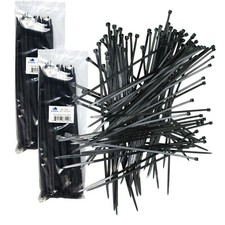 USA FREE SHIP  200 BLACK Plastic Cable Cord Wire Zip Ties 11.8'' 52lb BRAND NEW