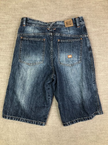 Vintage Ecko Unltd Shorts Boys 16 29 Blue Baggy Y2K Embroidered Denim Hip Hop - Picture 8 of 10