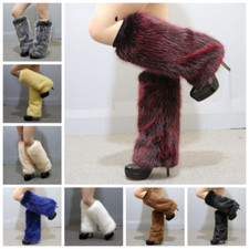 Lady Faux Fur Leg Covers Warmers Shoes Boot Cuffs Warm Costume Winter Party Chic