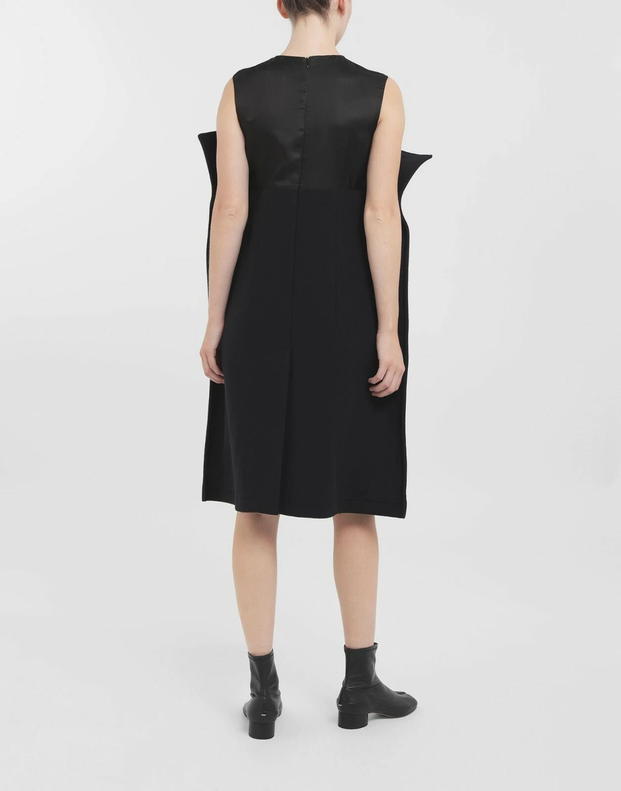 MAISON MARGIELA Abito nero nuovo con etichette Maison Martin Margiela Midi Lana Runway $1 5k 4 US 40 IT