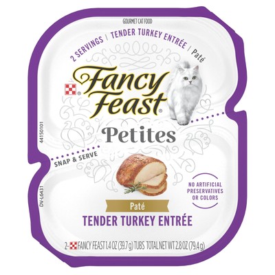 2.8 oz  (12 pack) wet cat food, soft grain free Turkey