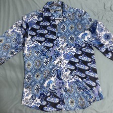 Mens Silk Shirts Long Sleeve Casual Top Button Down Blue Red Regular Dress Shirt