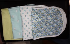 Set of 4 Carter's Cotton Burp Cloths 17" x 8" All Different Patterns