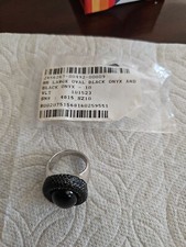 Sterling Silver Y 925 Black Onyx Stone Ring Size 10