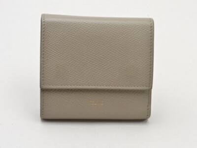 CELINE Small Trifold Wallet Grained Calf Leather 10B573BEL 10BL