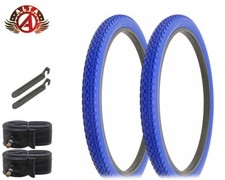 ALTA BICYCLE WIRE BEAD TIRE 26 x 2.125 BLUE HEAVY DUTY DIAMOND TREAD 4PCS
