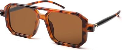 Retro Aviator Square Sunglasses for Men Women Vintage Frame  display picture 1
