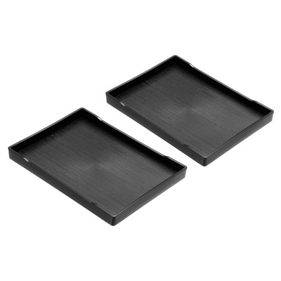 2 Stück 8x6'' Fastfood Tablett Wiederverwendbare Mehrzweck Serviertablett Schwarz