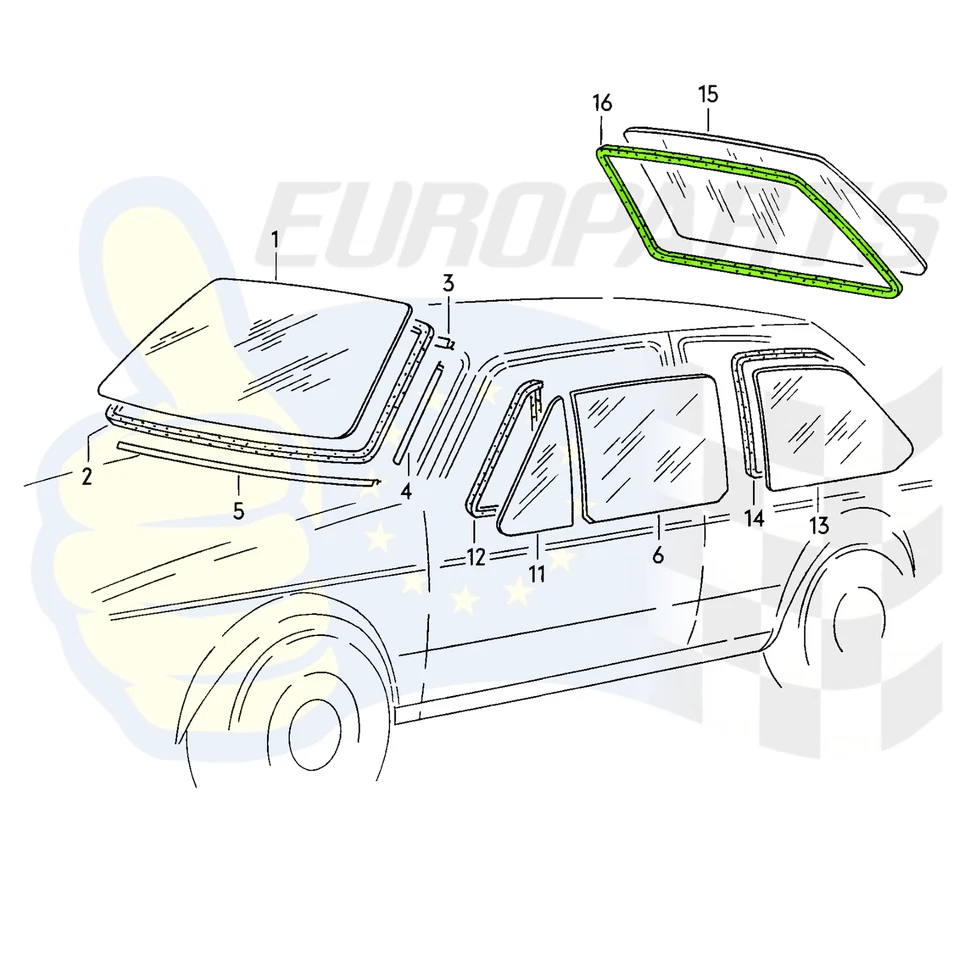 Resistente al clima para ventana trasera Volkswagen Jetta MK1 A1 1974-83 171845521A Foto 2 de 4