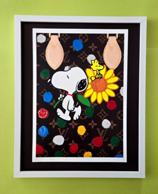  DEATH NYC Hand Signed LARGE Print Framed 16x20in COA Snoopy   #7