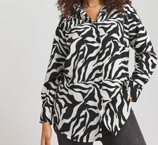 SIMPLY BE LADIES RELAXED ZEBRA PRINT BLACK SHIRT NEW (ref 425) SALE