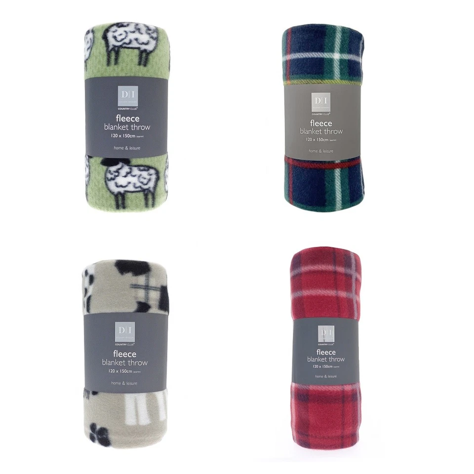 Fleece Throw Blanket 120x150cm Soft Warm Single Tartan Check Sofa Bed Travel Car